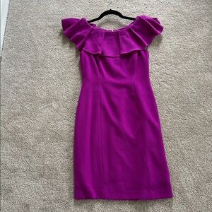 Antonio Melani Fuchsia Dress cocktail ruffle neck purple size 2